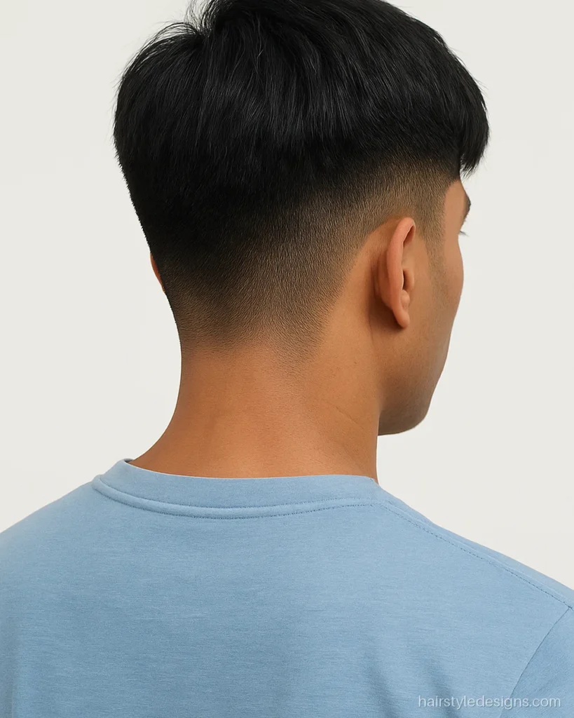 New boys hairstyle with a two block undercut and a soft top