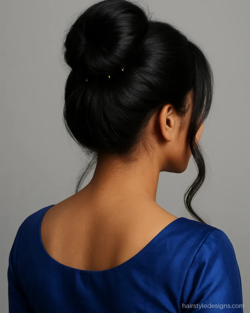 Chubby face round face bridal hairstyle with crown volume and a high bun