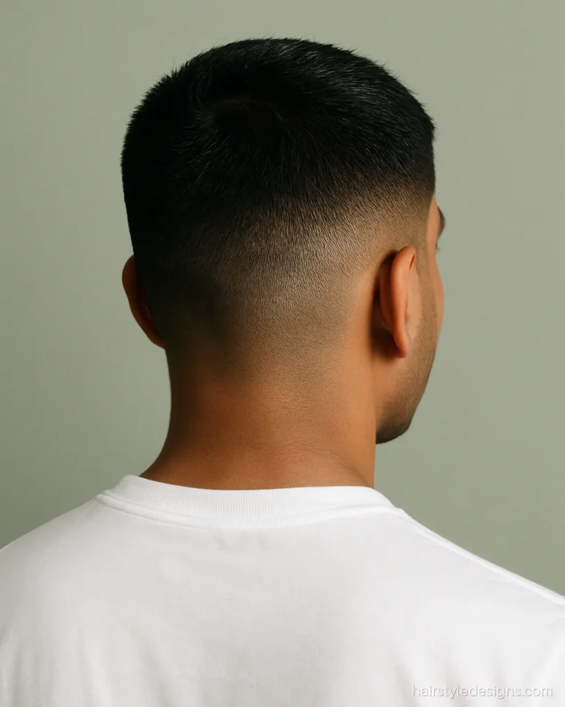 New Indian army cutting hairstyle with a short taper and neat front