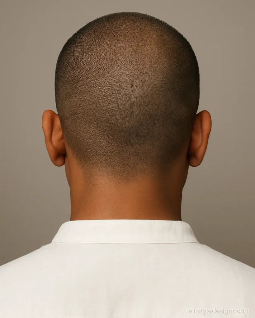 Zero cut hairstyle with a number 0 clipper all over the head