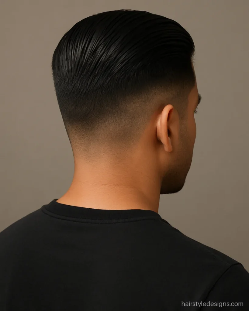 Undercut hairstyle for men with a long slicked back top