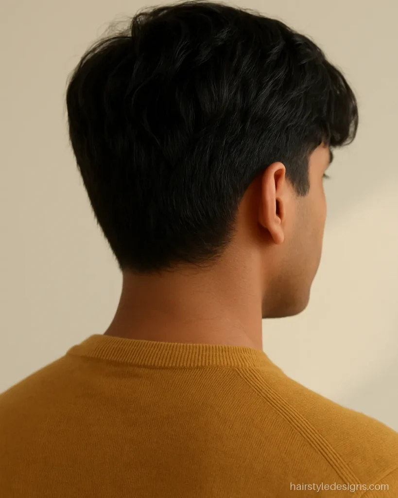 Heart shape face hairstyle male with a soft medium fringe