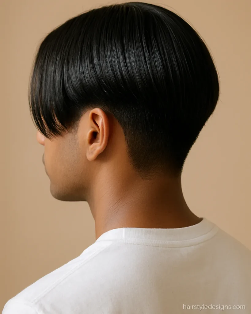 Oval shape face hairstyle male look with medium curtain hair