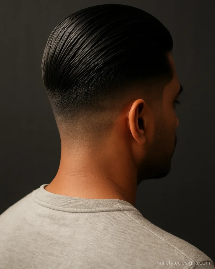Best hairstyle for oval face men, a slick back with an undercut