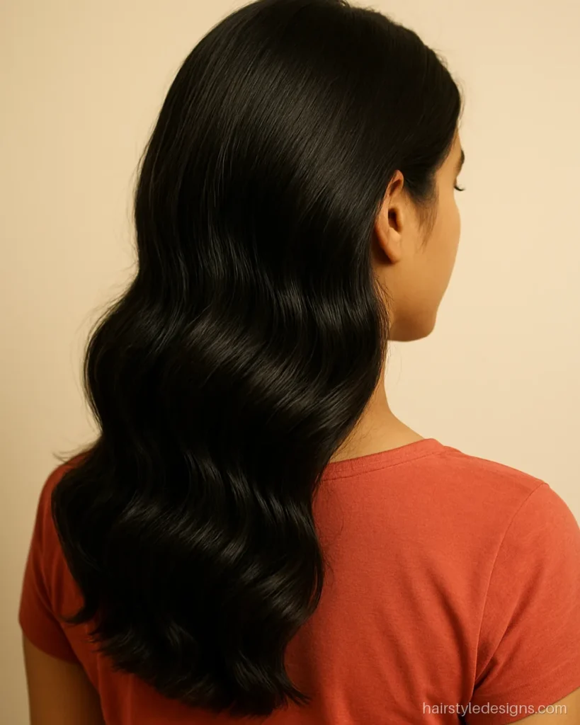 Square face hairstyle women love with soft waves and a deep side part