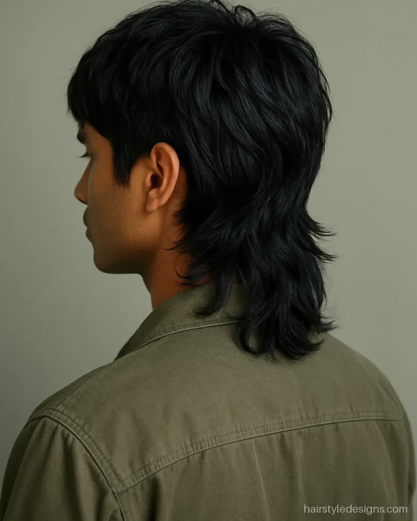 New hairstyle cutting for men with a wolf cut and shaggy layers