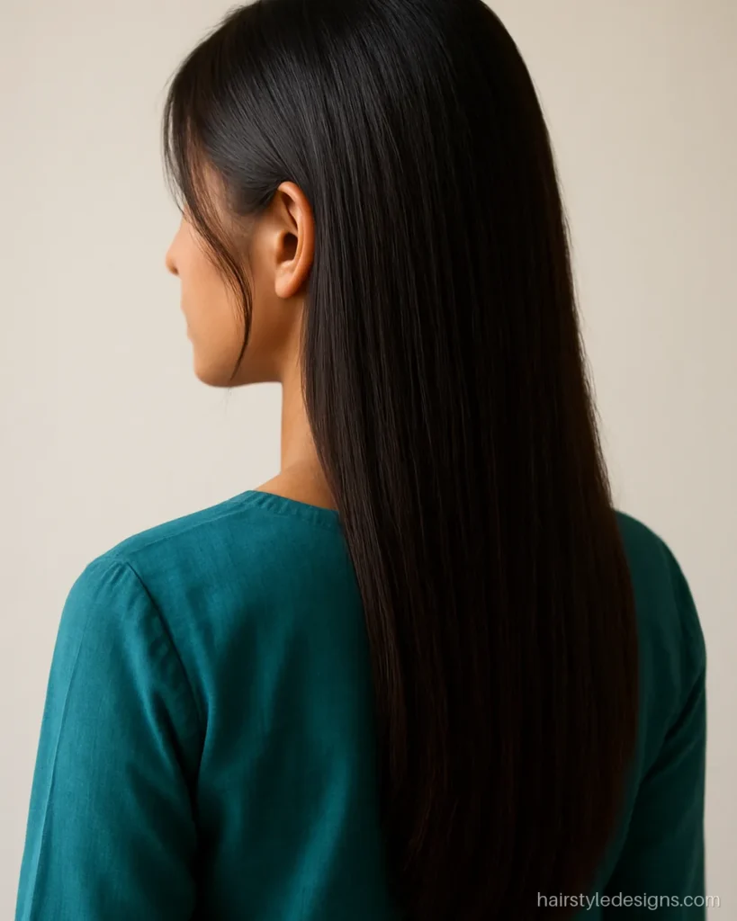 Front hair cut for girls with face framing pieces at cheekbone level