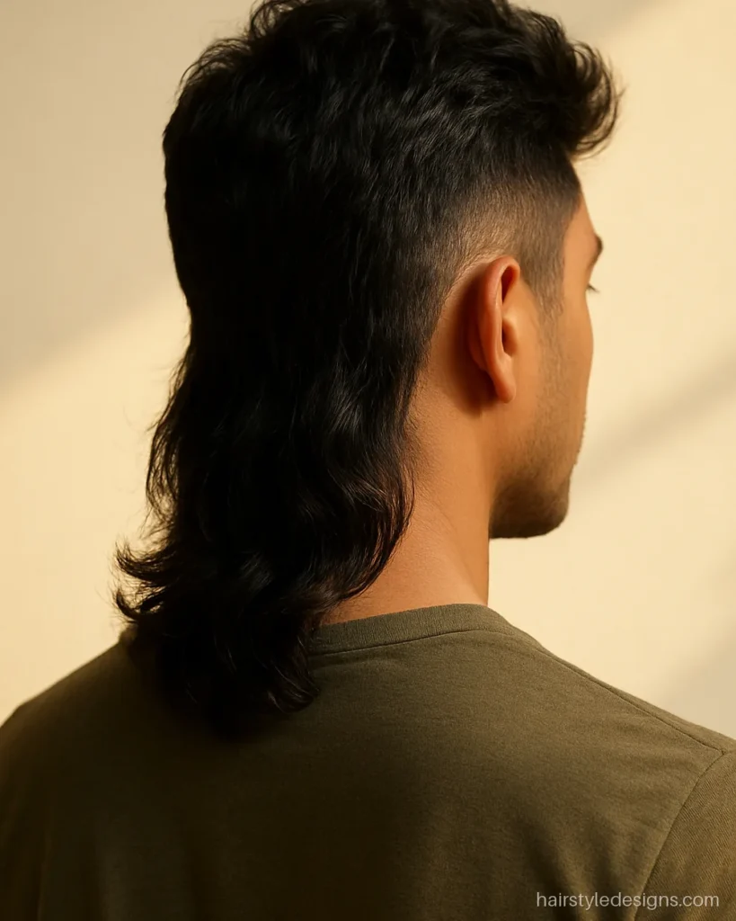 Mullet hairstyle name example with short sides and long back