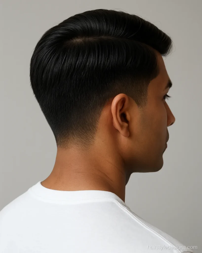 Clean Korean hairstyle men wear, a soft side part with full volume
