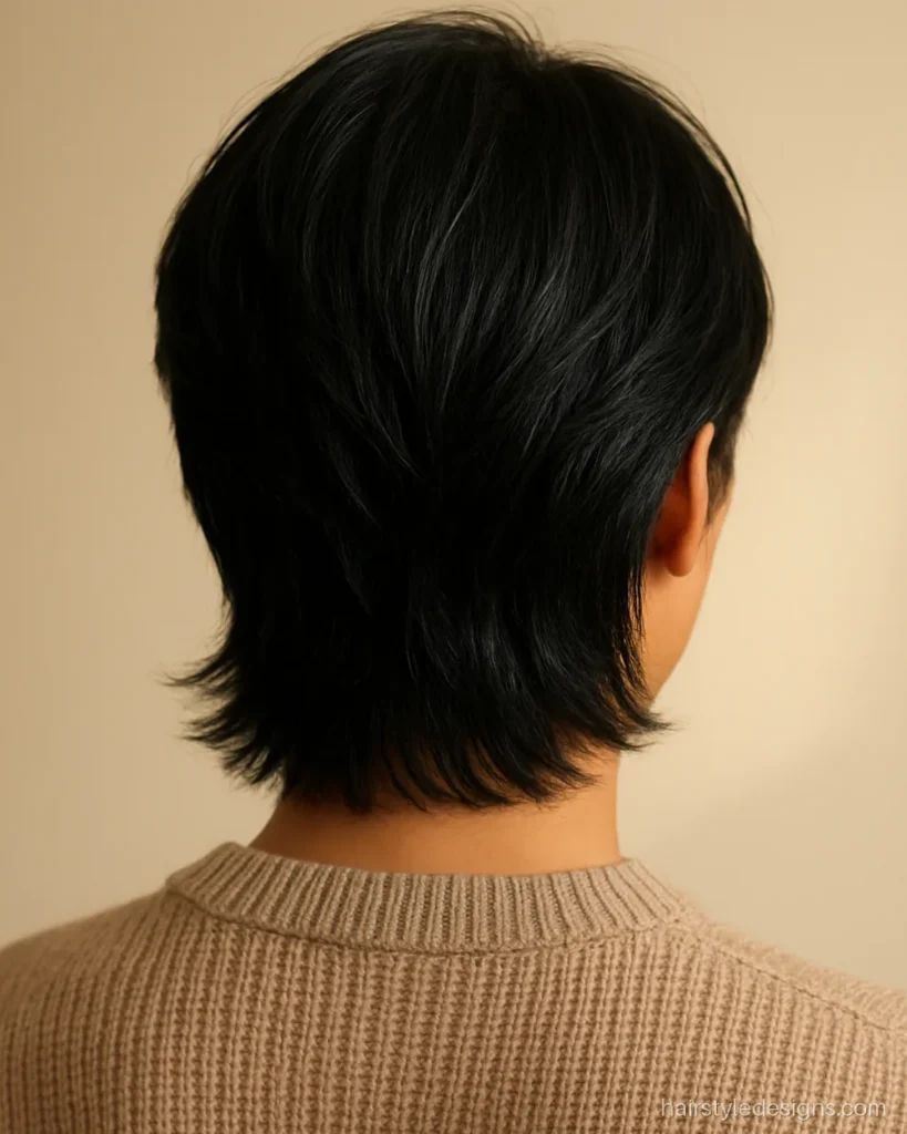 Korean long hairstyle men look with soft layers to the jaw