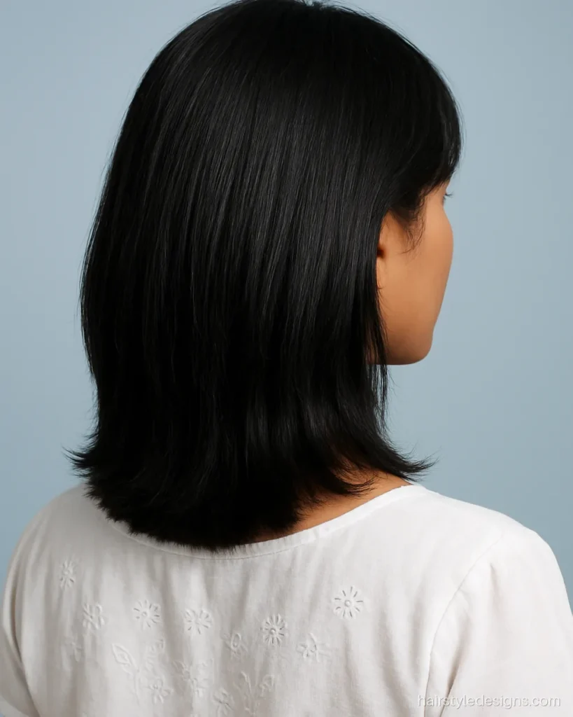 Soft layers haircut on thin straight hair with lifted crown