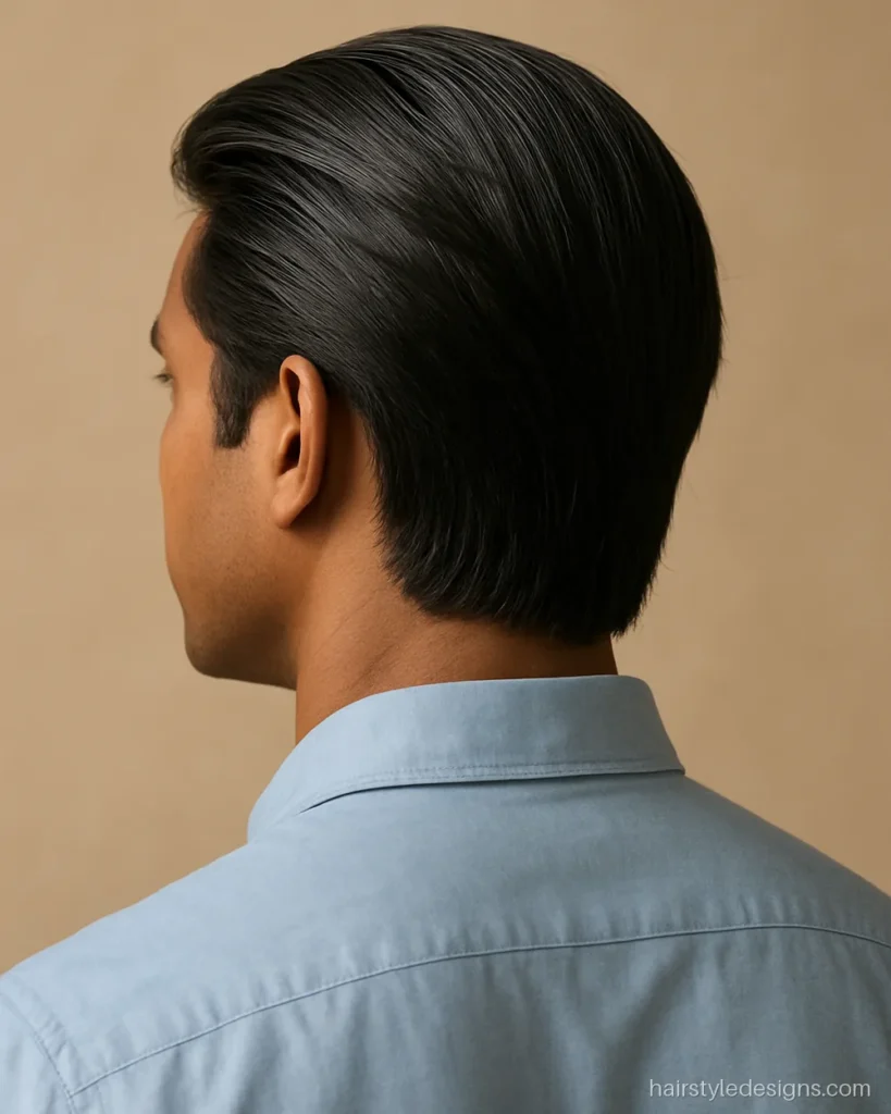 Long hairstyle boys can wear tucked behind the ears for school