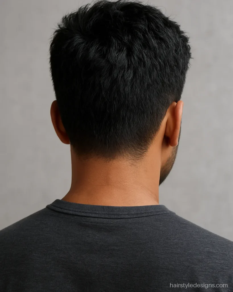 Natural textured hairstyle for men, air dried with no product