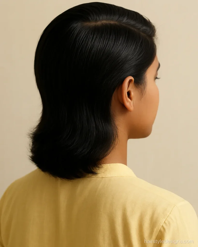 Mullet hairstyle for men and boys with a neat side part