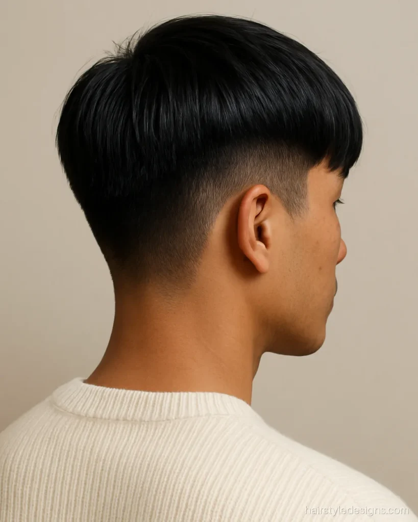 Korean two block cut, a cool hairstyle for men with a long top