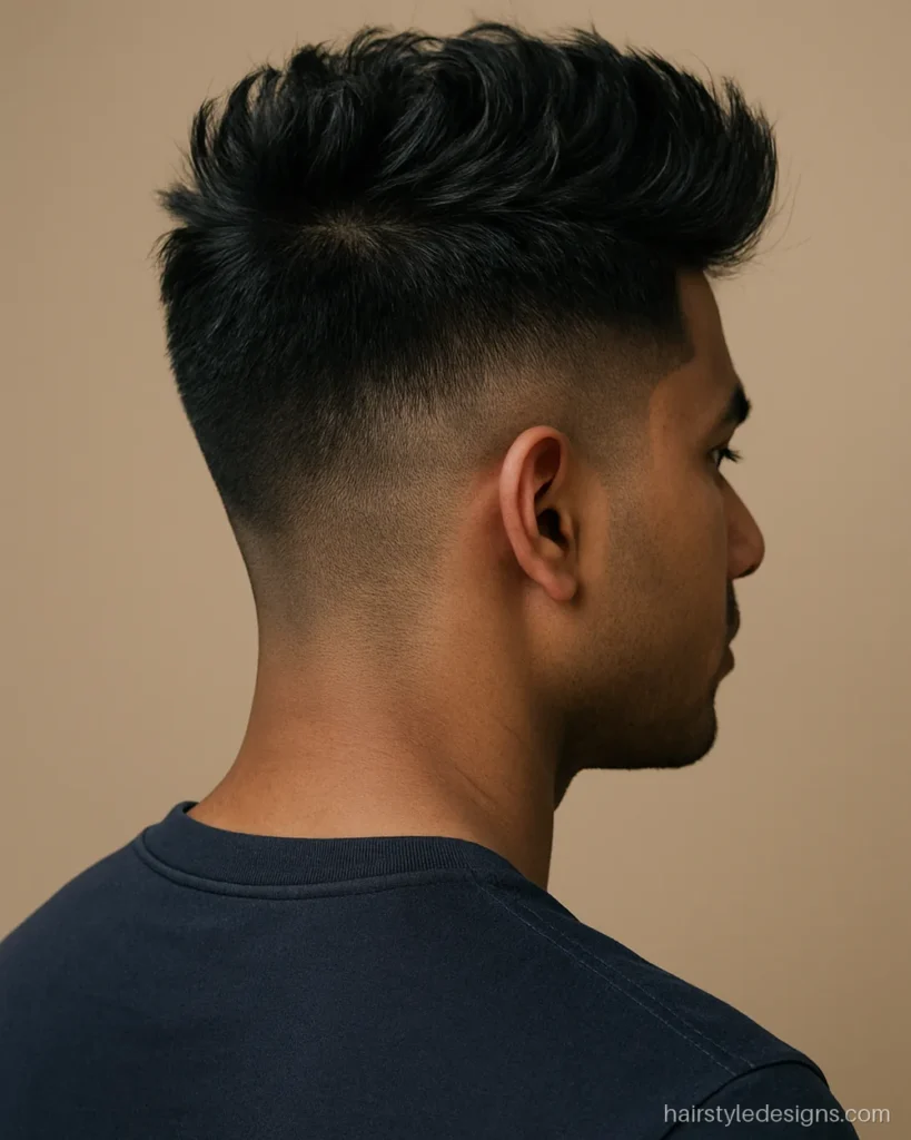 Modern hairstyle for men with a textured quiff and short sides