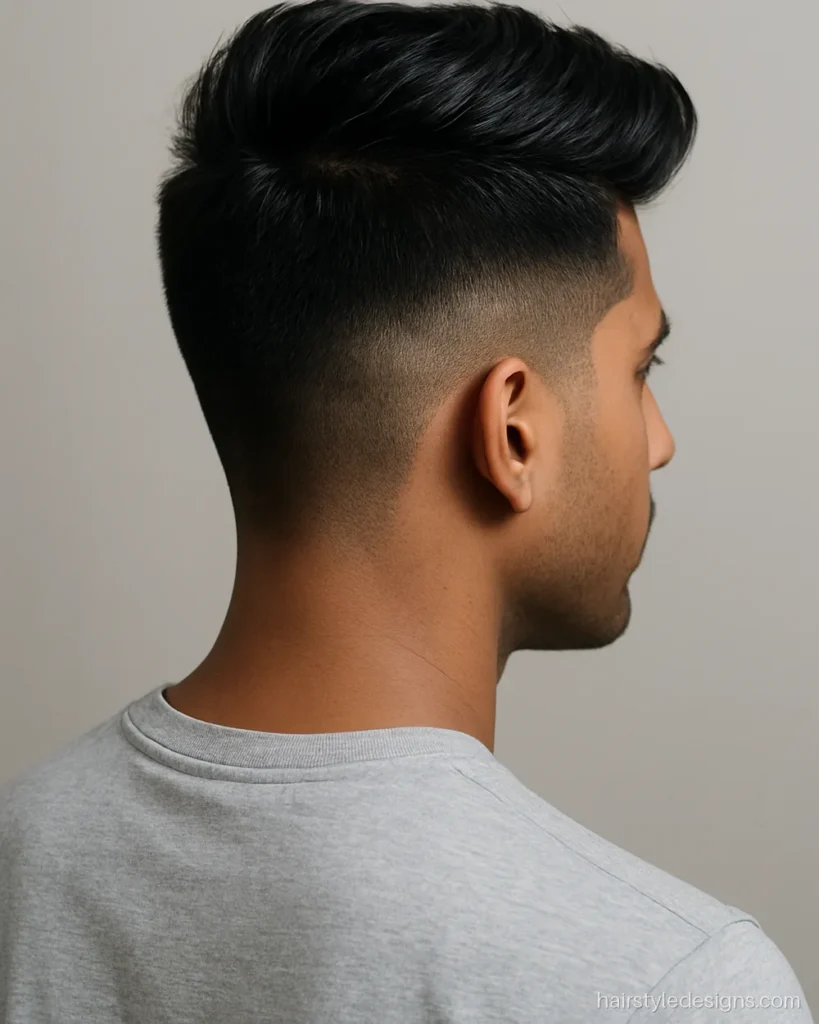 Mid fade quiff hairstyle men choose for a clean and sharp finish