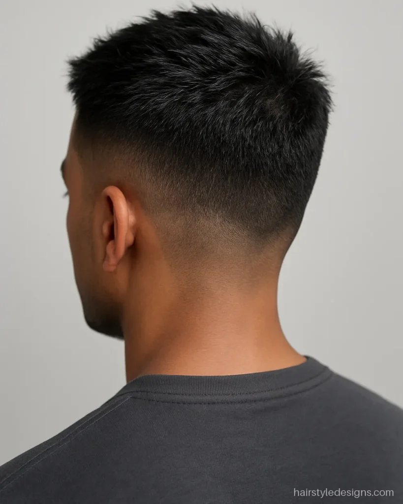 Hairstyle for thin hair men with a short textured crop and matte finish