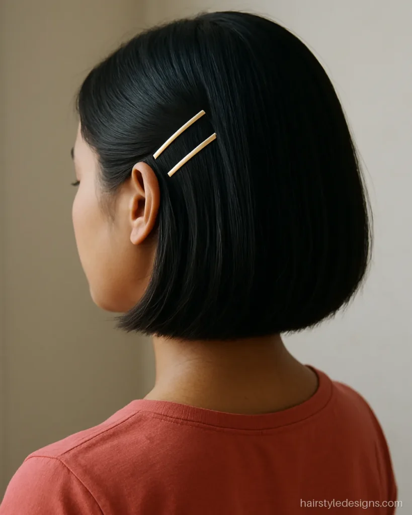 Simple chote balo ki hairstyle with short hair and two side clips