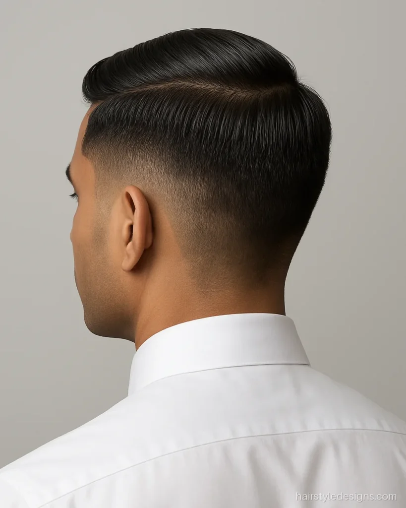 Formal hairstyle for office male with short hair and a neat side part